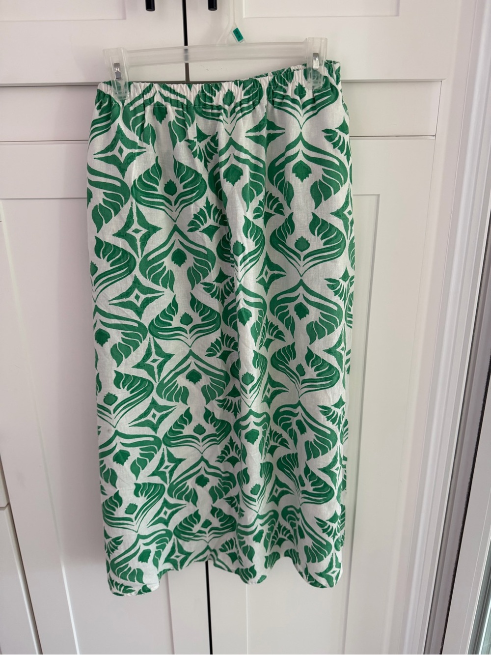 Christian Siriano Green and White Printed Skirt